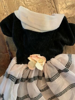Vintage Black Velvet Bodice Dress For High Heeled Doll Sheer Nylon Skirt 2