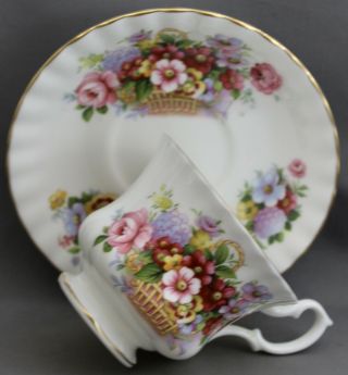 Royal Albert Teacup & Saucer - Summertime Series/basket Of Flowers M 482