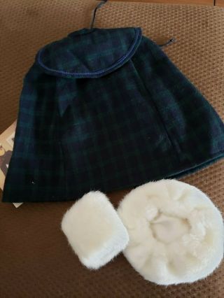 American Girl Samantha Plaid Winter Cape,  Muff,  and Hat Vintage Pleasant Co. 2