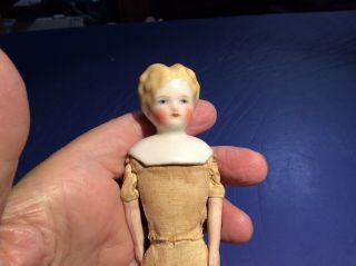 Antique China Bisque Doll Head Blonde Marked 9? full body & FACE 2