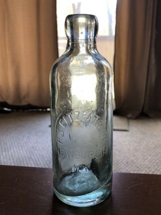 Antique P.  J.  Fitzpatrick - Newburgh,  N.  Y.  Hutch Hutchinson Blob Top Soda Bottle