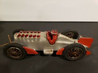 1938 VERY RARE CAST IRON HUBLEY RACE CAR WITH MOVING FLAMES VINTAGE 2