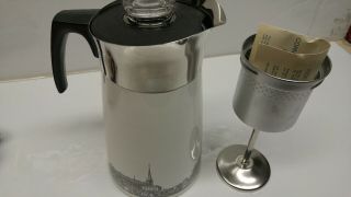 RARE Vintage Corning Ware Renaissance 9 Cup Stove Top Coffee Pot, 3