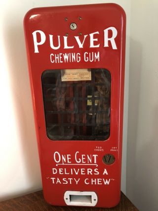 Rare Vintage Pulver Chewing Gum “policeman” Vending Machine Porcelain
