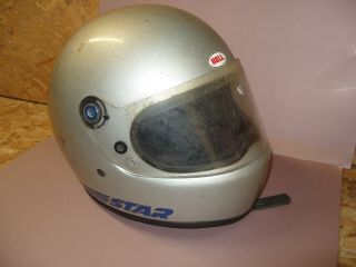 Vintage Bell Star Crash Helmet 1970s Or 1980s 1975 Rough Display/parts 7 1/8,  57