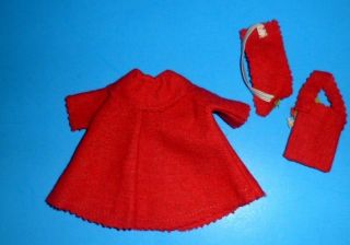 1950 ' s Vintage FELT red COAT clothes CLONE Virga PlayMate GINNY wendy doll 8 