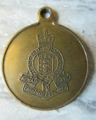 Antique 1903 - 1963 Royal Canadian Ordnance Corps Commemorative Brass Medal