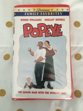 Paramount Vhs Popeye 1996 Cult Clamshell Robin Williams Collectors Vintage Rare