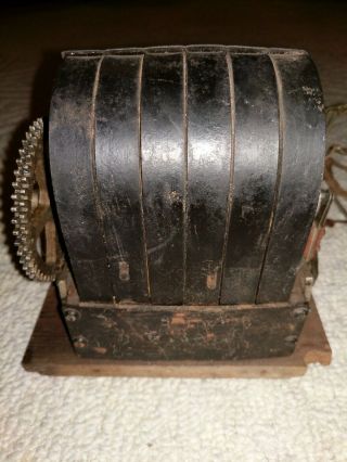 Vintage Telephone Magneto 6 Bar Antique With Accessory Parts