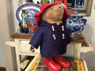Vintage Paddington Bear Eden Toys 1975 1981 Red Rain boots blue coat 2