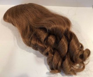 Gorgeous Vintage 100 Human Hair Doll Wig Medium Brown Sz 11 Shiny & Silky