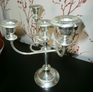 Victorian Style Silver Plate Five Arm Candelabra Ideal For Christmas 29 Cm