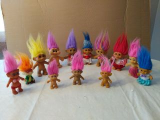 Set Of 13 Vintage Troll Dolls From 80s And 90s