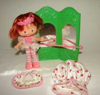 Vintage Strawberry Shortcake Ballerina Doll With Accessories