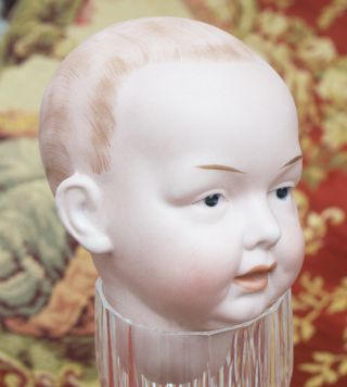 Rare Antique German Bisque Intaglio - Eyed Character Doll Head By Eisenmann&co