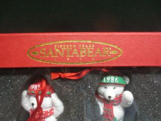 Vtg Box Fifteen Years of Santa Bear Christmas Ornaments Dayton Hudson 1985 - 1999 2