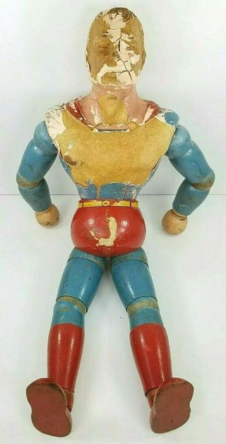 Superman Ideal Toys Jointed Wood And Composition Doll First Action Figure 1940