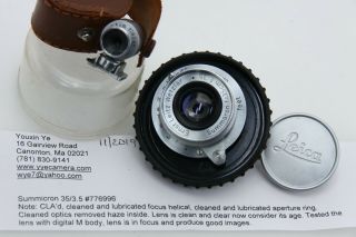 Leica Summaron M 35mm F3.  5 M39 Lens Sn 776996 W/finder Vintage 1950 Rare