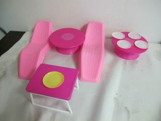 Vintage Barbie Furniture Pool Patio Tables Chairs Plates Mattel Arco
