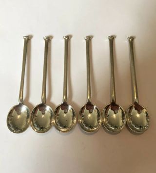 Six Antique Silver Coffee Spoons 1925 Sheffield C W Fletcher & Son Ltd
