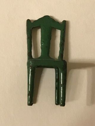 Antique Tootsie Toy Dollhouse Miniature Green Metal Chair 22