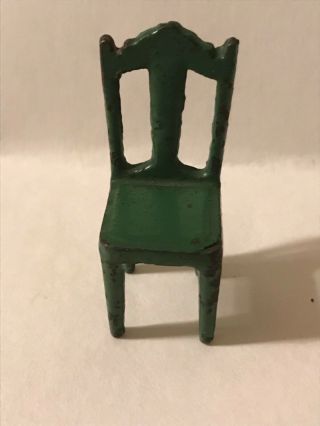 Antique Tootsie Toy Dollhouse Miniature Green Metal Chair 22 2