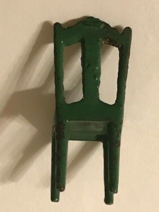 Antique Tootsie Toy Dollhouse Miniature Green Metal Chair 22 3