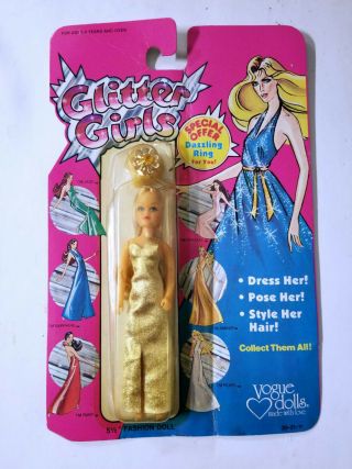 Vintage Glitter Girls Amber Doll With Ring By Vogue Dolls 1982 On Card