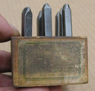 Young Bros Antique 3/32 " Numbers Die / Punch Set / Antique Tool / Machinist