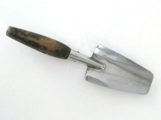 Antique Vintage Garden Spade Shovel Hand Tool Black Wood Handle Stainless Steel