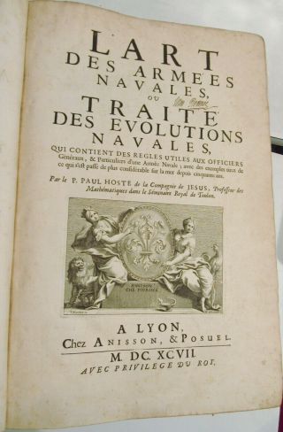 L ' ART DES ARMEES NAVALES/1697/RARE 1st Edit.  /145 COPPER ENGRAVED PLATES/15 