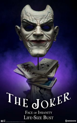 Sideshow Dc Comics The Joker Face Of Insanity Life Size Bust 1/1 Scale Displayed