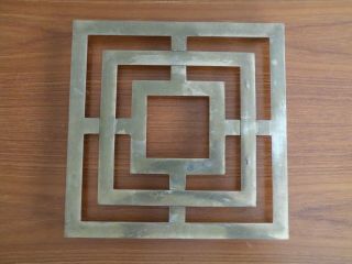 Rare Vintage F.  B.  Rogers Metal Mid Century Modern Brass? Trivet Made In Italy