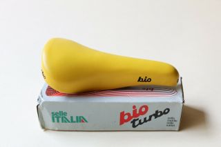 Vintage Nos Selle Italia Turbo Bio Rare Yellow Pista Track