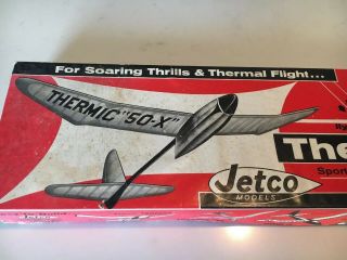 Vintage Jetco Models Thermic 50 - X Towline Glider Balsa Hobby Kit Old Timer Rare