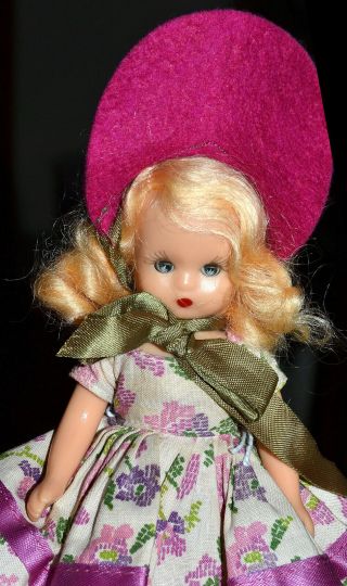 Vintage Nancy Ann Story Book Hard Plastic 5 1/2 " Jointed Doll,  Dress