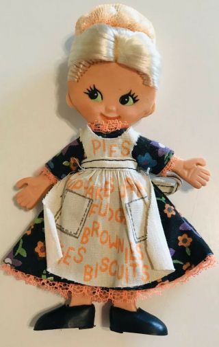 Vintage 1969 Ideal Bendy Flatsy Doll Judy Flat Pies On Dress Baking Apron Outfit 2