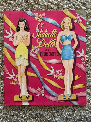 Vintage Judy And Jill Statuette Paper Dolls Book Whitman 1942 Fashion