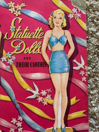Vintage JUDY and JILL Statuette Paper Dolls Book Whitman 1942 Fashion 3