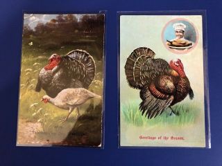 8 Thanksgiving Postcards Antique Vintage Early 1900 ' s.  Collector items.  Value. 2