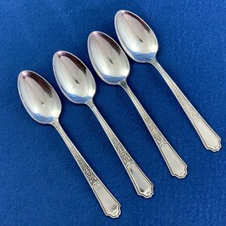 Ancestral Pattern By 1847 Rogers Silver - Plate • Set Of 4 Teaspoons 1920 