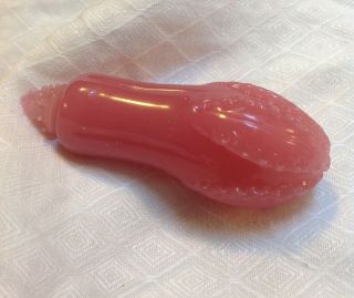 Antique Chinese Pink Peking Glass In Eggplant Or Cabbage Form 3.  25 "