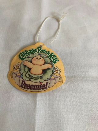Cabbage Patch Kids Preemie Cpk Doll Hanging Tag Wrist Vintage Toy Coleco 28035