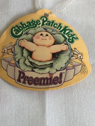 Cabbage Patch Kids Preemie CPK Doll Hanging Tag Wrist Vintage Toy Coleco 28035 2