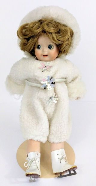Vintage Bisque Jointed Baby Doll Ice Skater 12 "