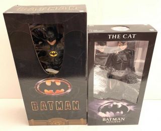 Set 2x Neca 1/4 Scale Figure - 1989 Batman,  Batman Returns The Cat Catwoman Mib