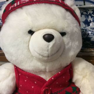 Mistletoe Bear Marshall Field’s Plush Stuffed Animal Vintage Eden Made in Korea 2