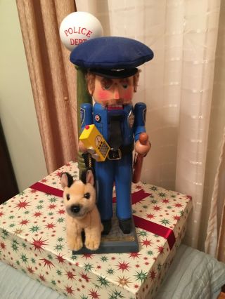 Very Rare Steinbach Police Man With Dog Nutcracker S1786 Signed
