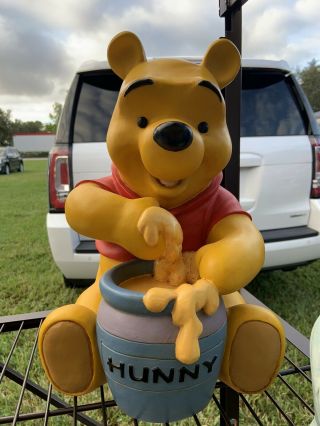 Disney Winnie The Pooh Honey Pot Figurine Inch Heavy Resin Vintage Rare Statue