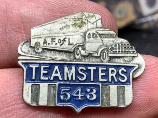 Teamsters Local 543 Very Old Rare Design Indiana Service Award Pin.